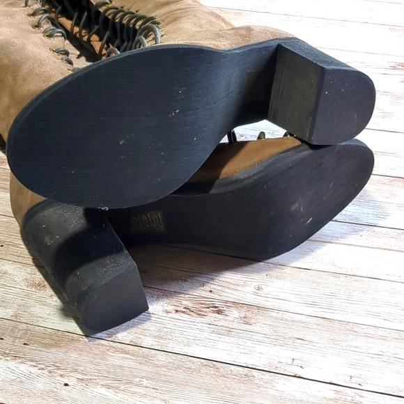 Free People x Jeffrey Campbell Perspective Suede Tall Knee High Lace Up Boot 8.5 - Picture 7 of 16